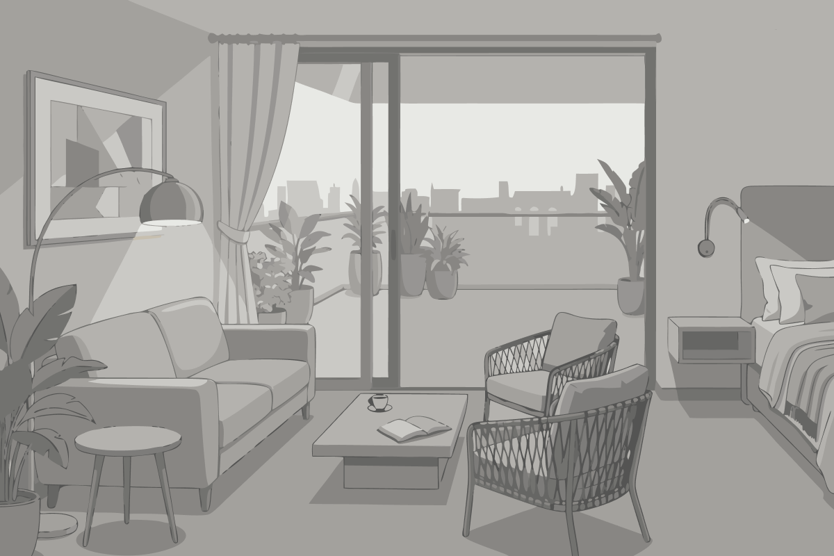 Two-Bedroom Apartment with Balcony and Sea View